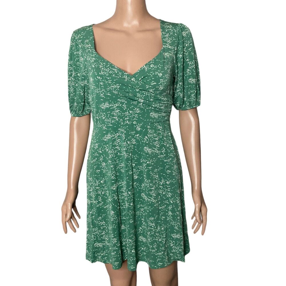 All In Favor Dress Womens Small Green White Flecked